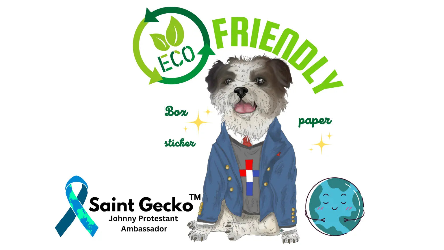 Saint Gecko Eco Friendly Johnny Protestant Ambassador artwork